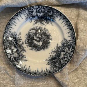 Antique French Keller and Guerin Violette blue flow salad plate 8”